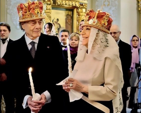 Фото: Граф Пётр Петрович Шереметев и его супруга Югетт Бюльтель венчались 29 января 2023 года в Москве. Фото с сайта Международного Совета Российских Соотечественников MSRS.RU