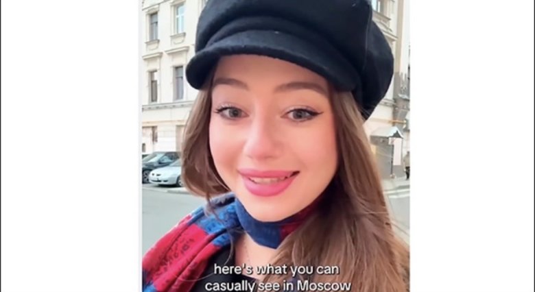 Фото: Американка Саша Йост даже после блокировки своих каналов продолжила знакомить западную аудиторию с величием России. Скриншот видео мз ТГ-канала SASHA MEETS RUSSIA