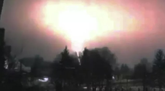 Фото: Соцсети Момент удара "Орешника" по украинским критическим объектам. Кадр видео