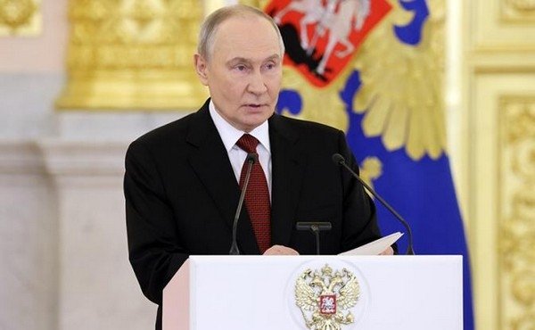 На фото: президент РФ Владимир Путин во время выступления на церемонии вручения верительных грамот послами иностранных государств (Фото: Сергей Карпухин/ТАСС)