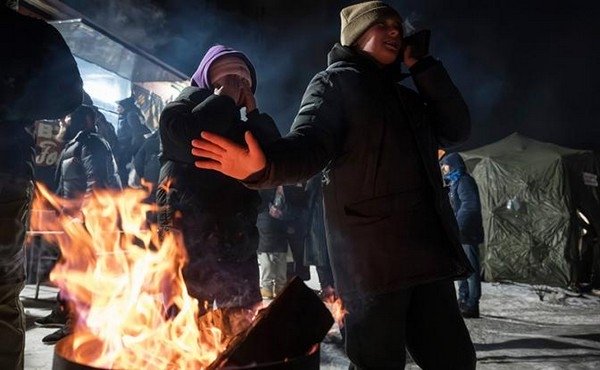 На фото: каскадное отключение электроэнергии в Киеве (Фото: AP/TASS)